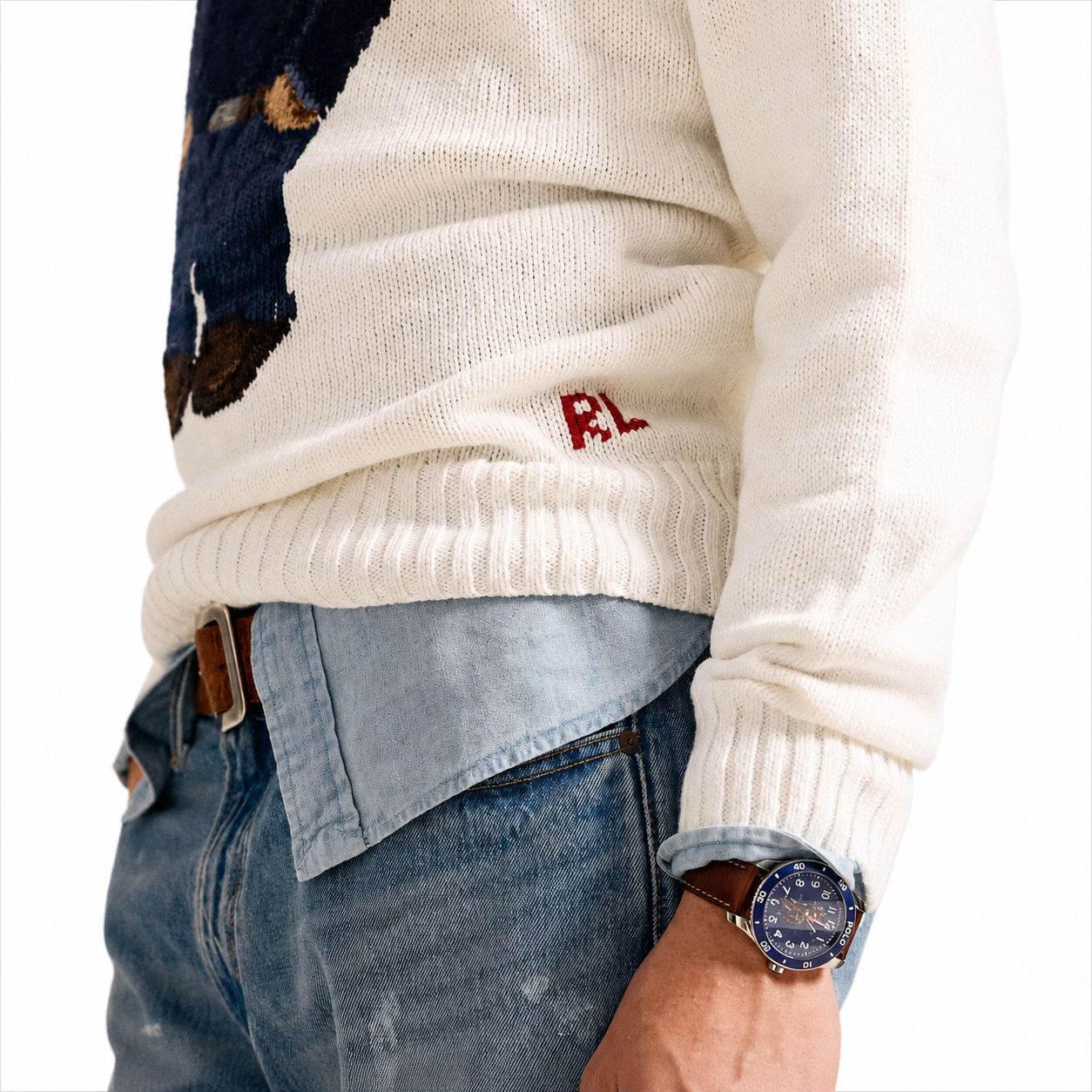 Ralph Lauren Polo Bear Pullover Aus Baumwolle-Leinen