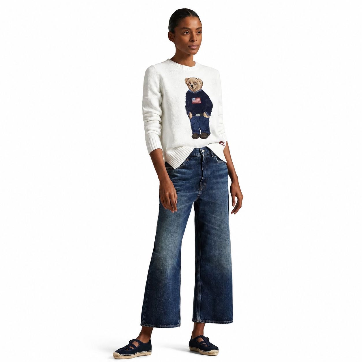 Ralph Lauren Polo Bear Pullover Aus Leinen-Baumwolle Mit Rundhalsausschnitt