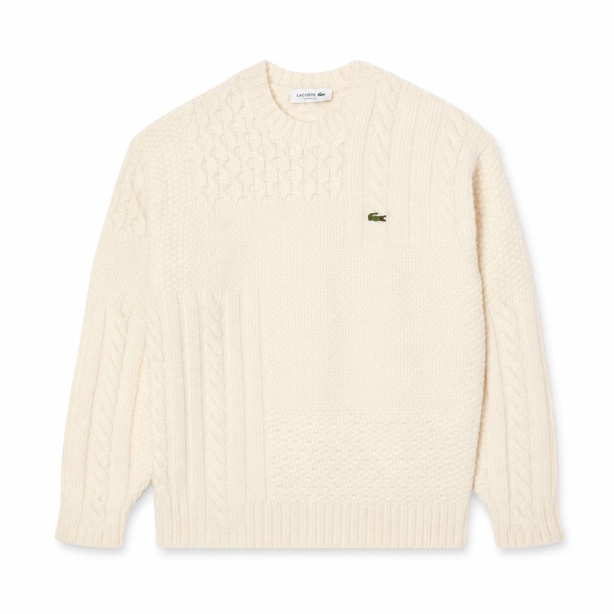 Lacoste Relaxed Fit Pullover Aus Wolle Mit Patchwork-Effekt