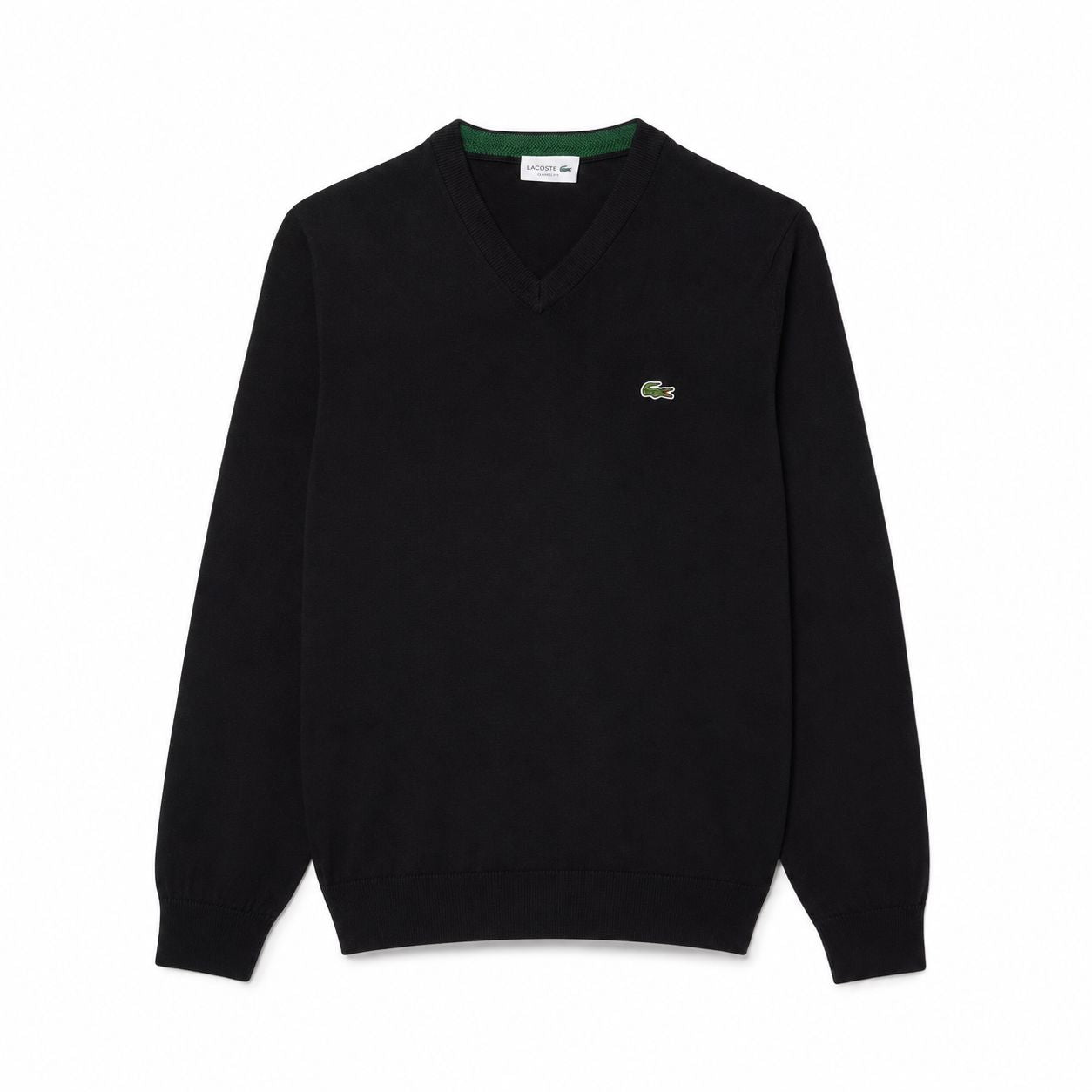 Lacoste Monochrome Baumwoll-Pullover Mit V-Ausschnitt