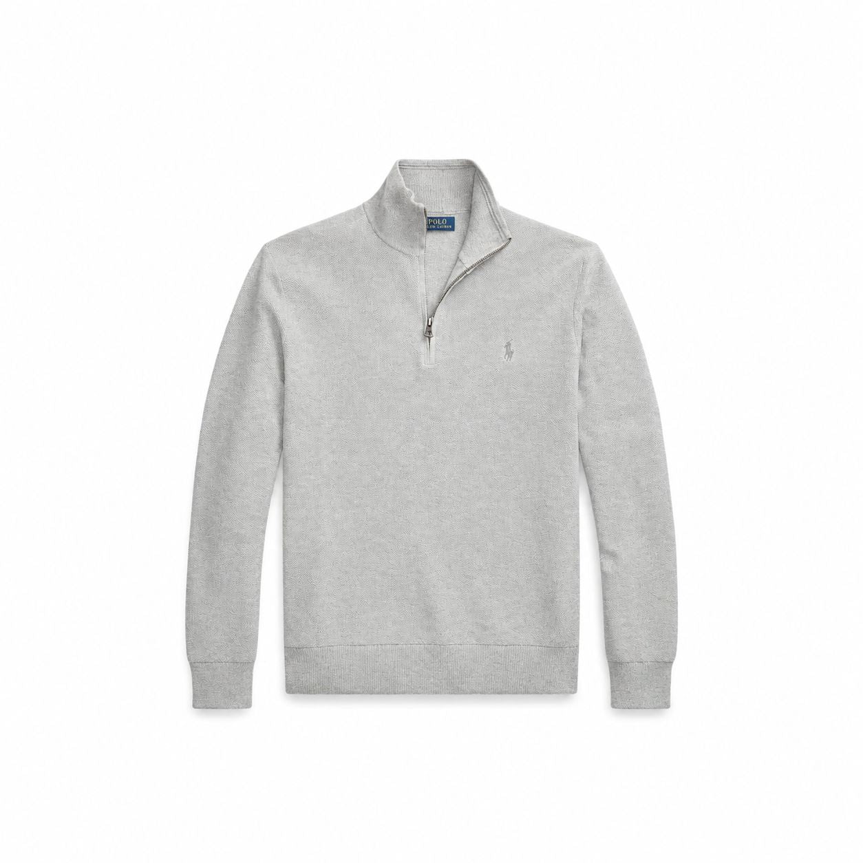 Ralph Lauren Mesh-Strick Baumwoll-Pullover Mit Viertel-Reißverschluss