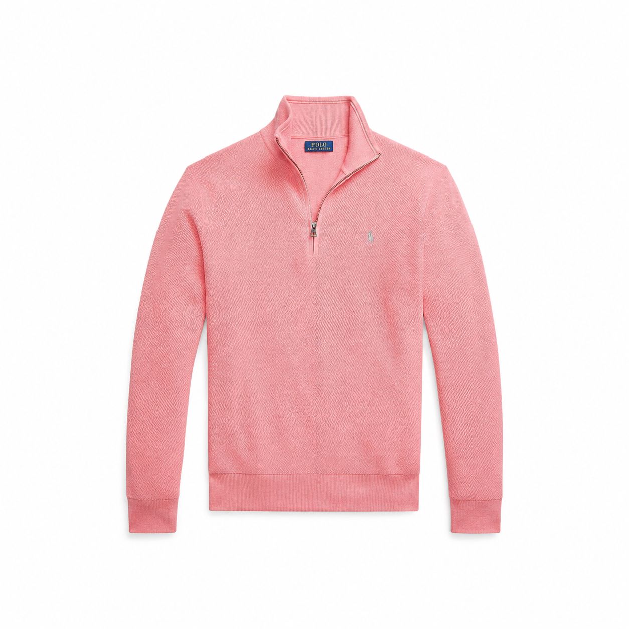 Ralph Lauren Mesh-Strick Baumwoll-Pullover Mit Viertel-Reißverschluss