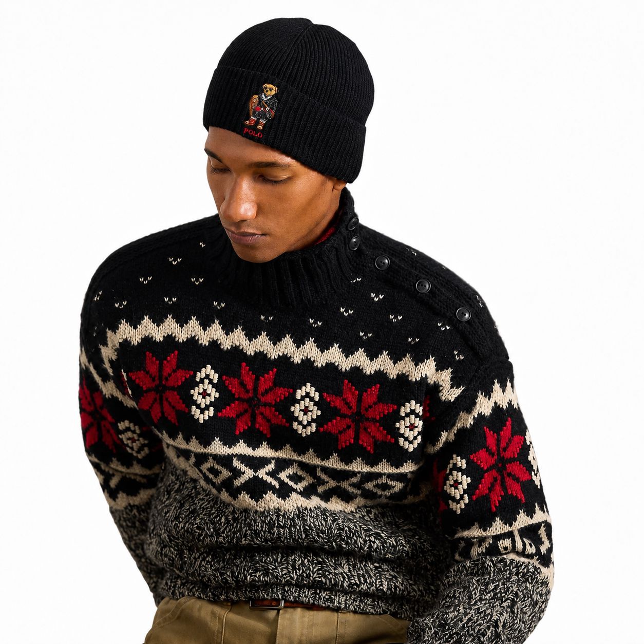Ralph Lauren Polo Bear Rippstrickmütze