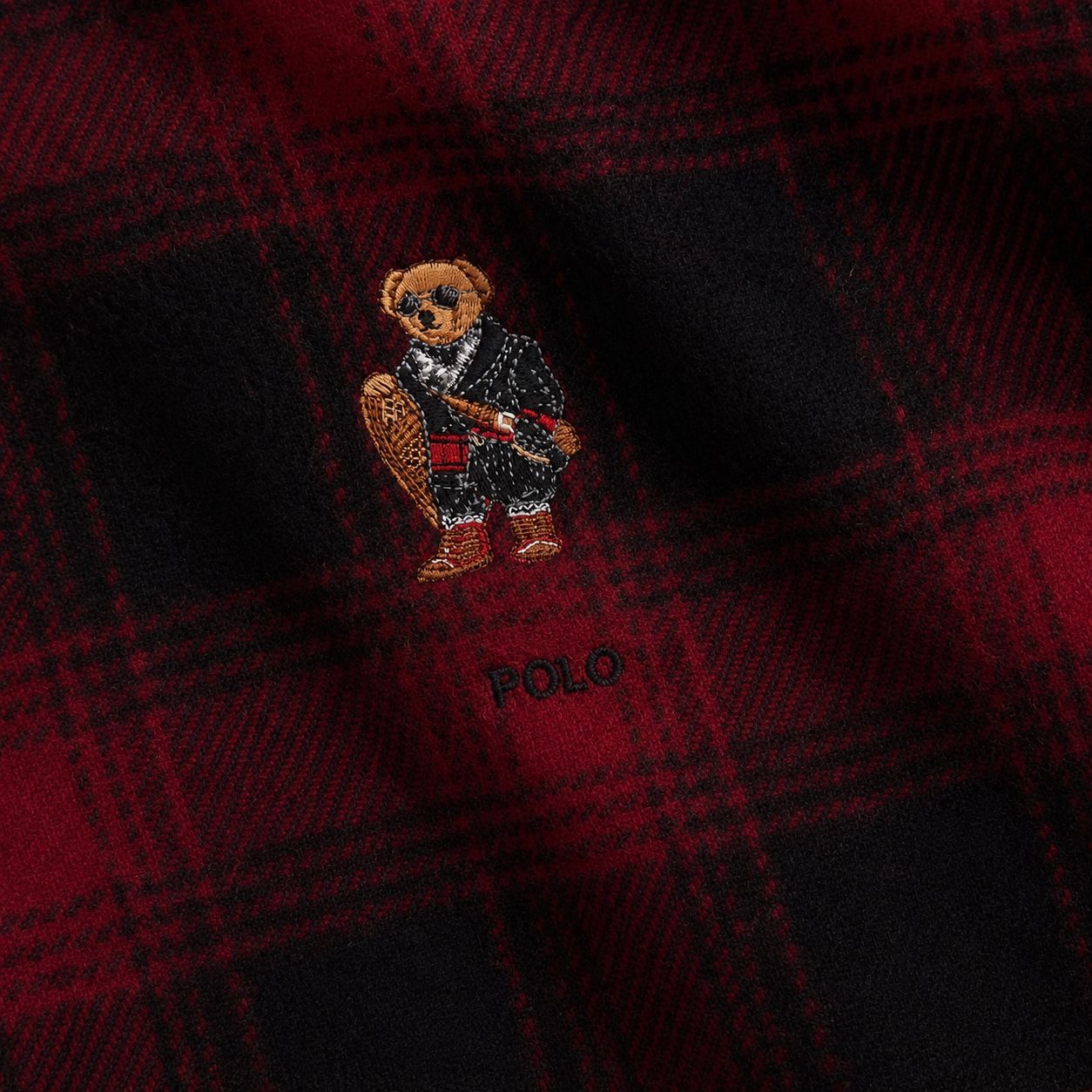 Ralph Lauren Polo Bear Wollschal Mit Karomuster