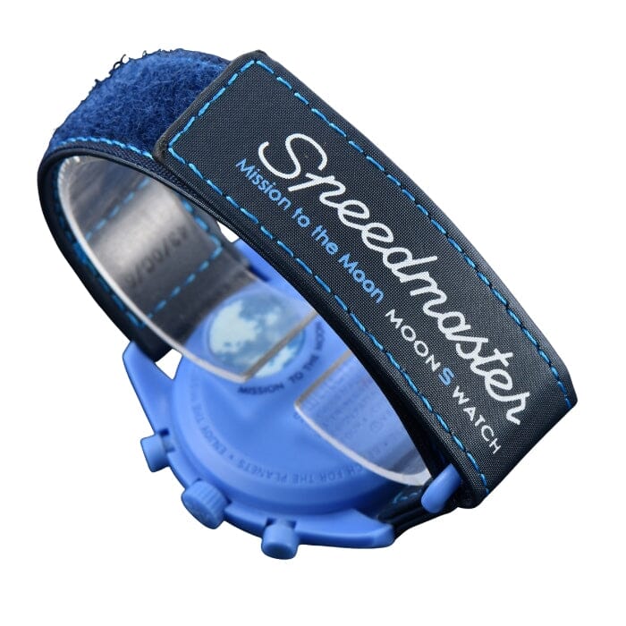 Omega X Swatch Speedmaster Moonswatch "mission to the Blue Moonphase" Herrenchronograph