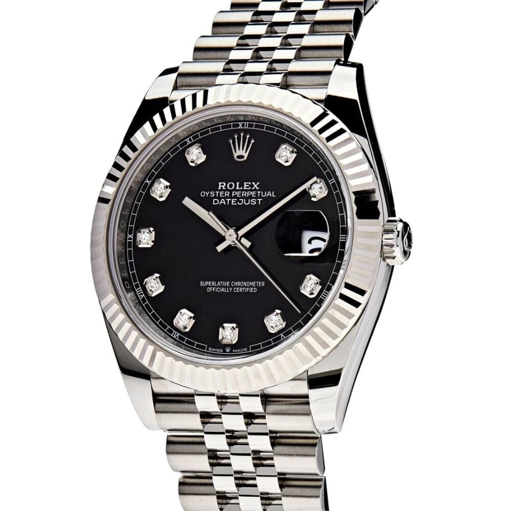 Rolex Datejust Diamant Schwarzes Zifferblatt Jubilee 41mm