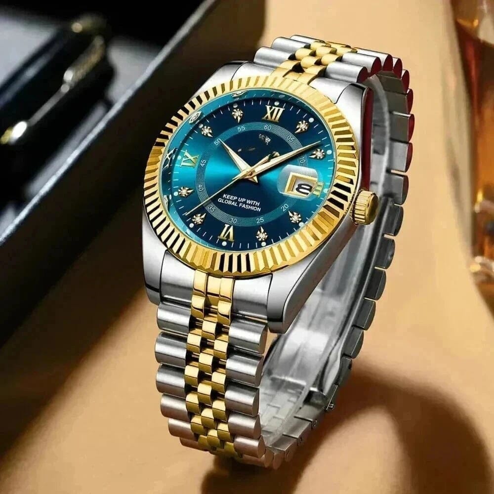 Poedagar Goldenstar 40mm Herrenarmbanduhr - Wasserdicht - Edelstahl