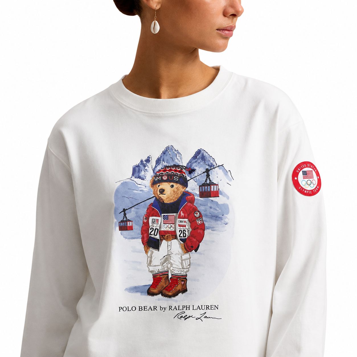 Ralph Lauren Team USA Polo Bear Langarm-T-Shirt