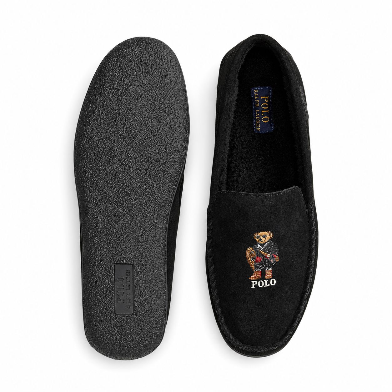 Ralph Lauren Brenan Polo Bear Wildleder-Hausschuhe