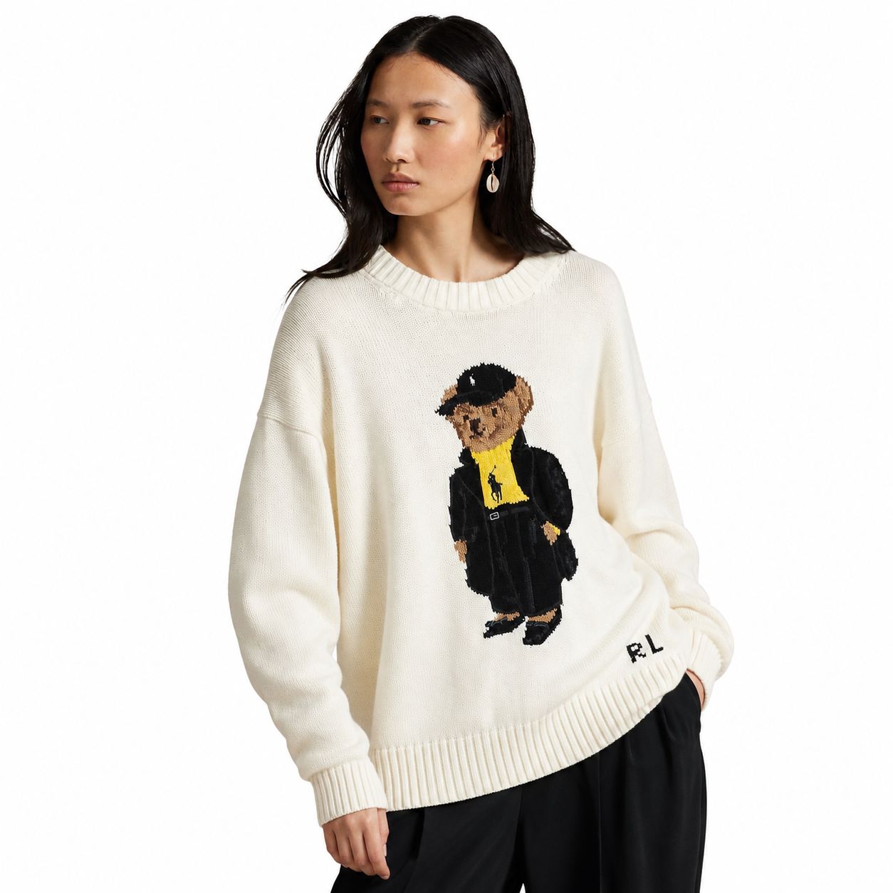 Ralph Lauren Polo Bear Baumwoll-Pullover Mit Rundhalsausschnitt