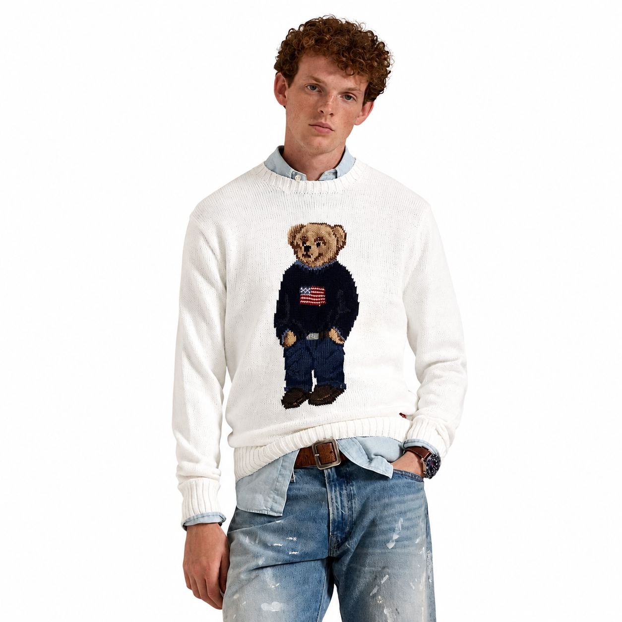 Ralph Lauren Polo Bear Pullover Aus Baumwolle-Leinen