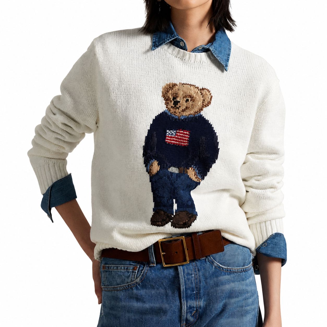 Ralph Lauren Polo Bear Pullover Aus Baumwolle-Leinen