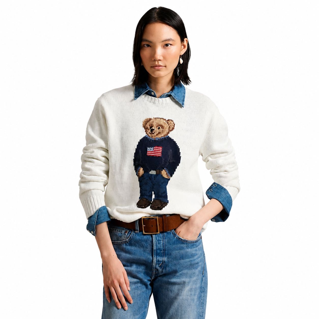 Ralph Lauren Polo Bear Pullover Aus Baumwolle-Leinen