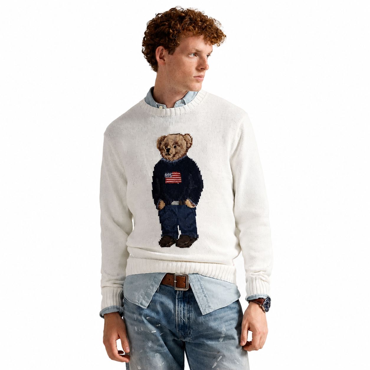 Ralph Lauren Polo Bear Pullover Aus Baumwolle-Leinen