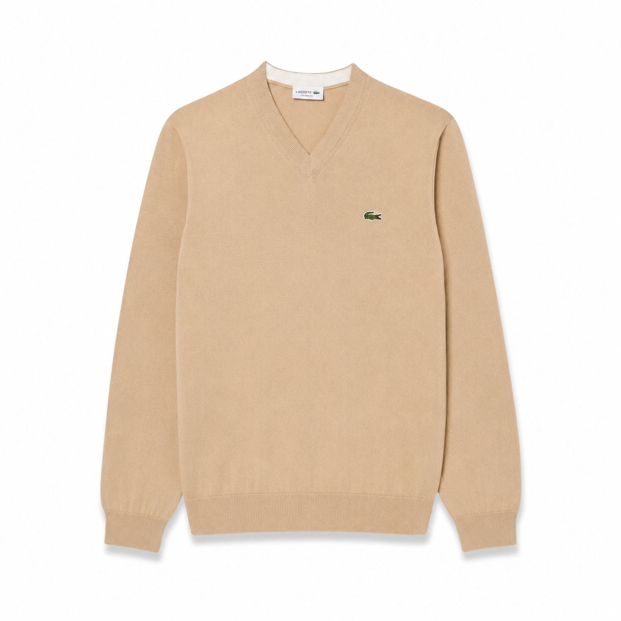 Lacoste Monochrome Baumwoll-Pullover Mit V-Ausschnitt