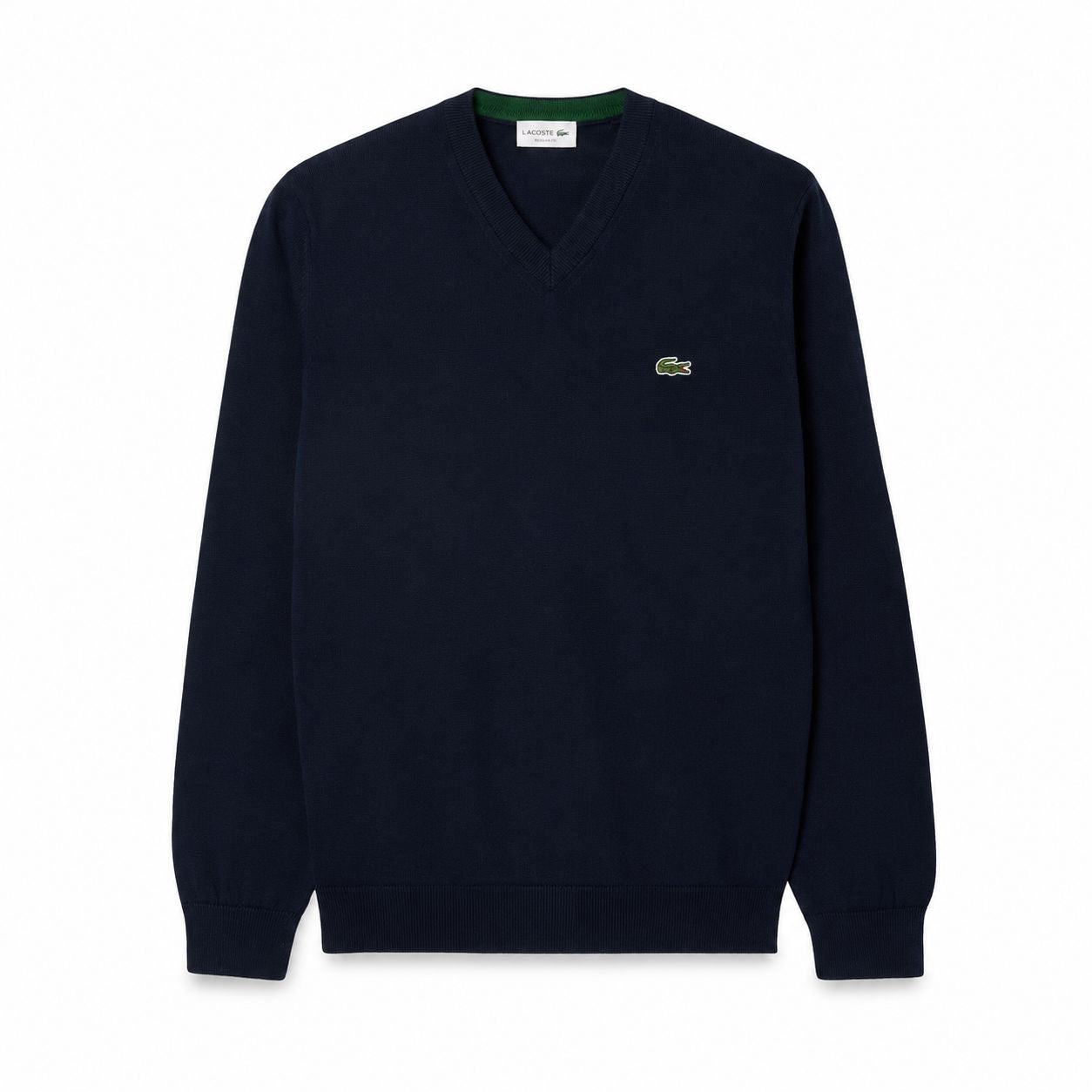 Lacoste Monochrome Baumwoll-Pullover Mit V-Ausschnitt