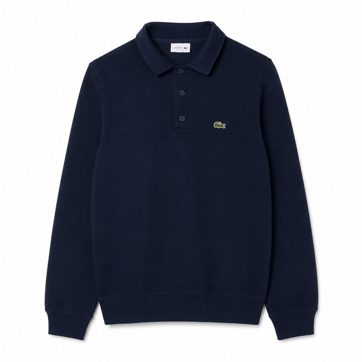 Lacoste Gerippter Baumwoll-Sweatshirt Mit Polo-Kragen