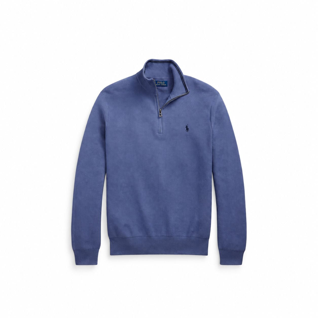 Ralph Lauren Mesh-Strick Baumwoll-Pullover Mit Viertel-Reißverschluss