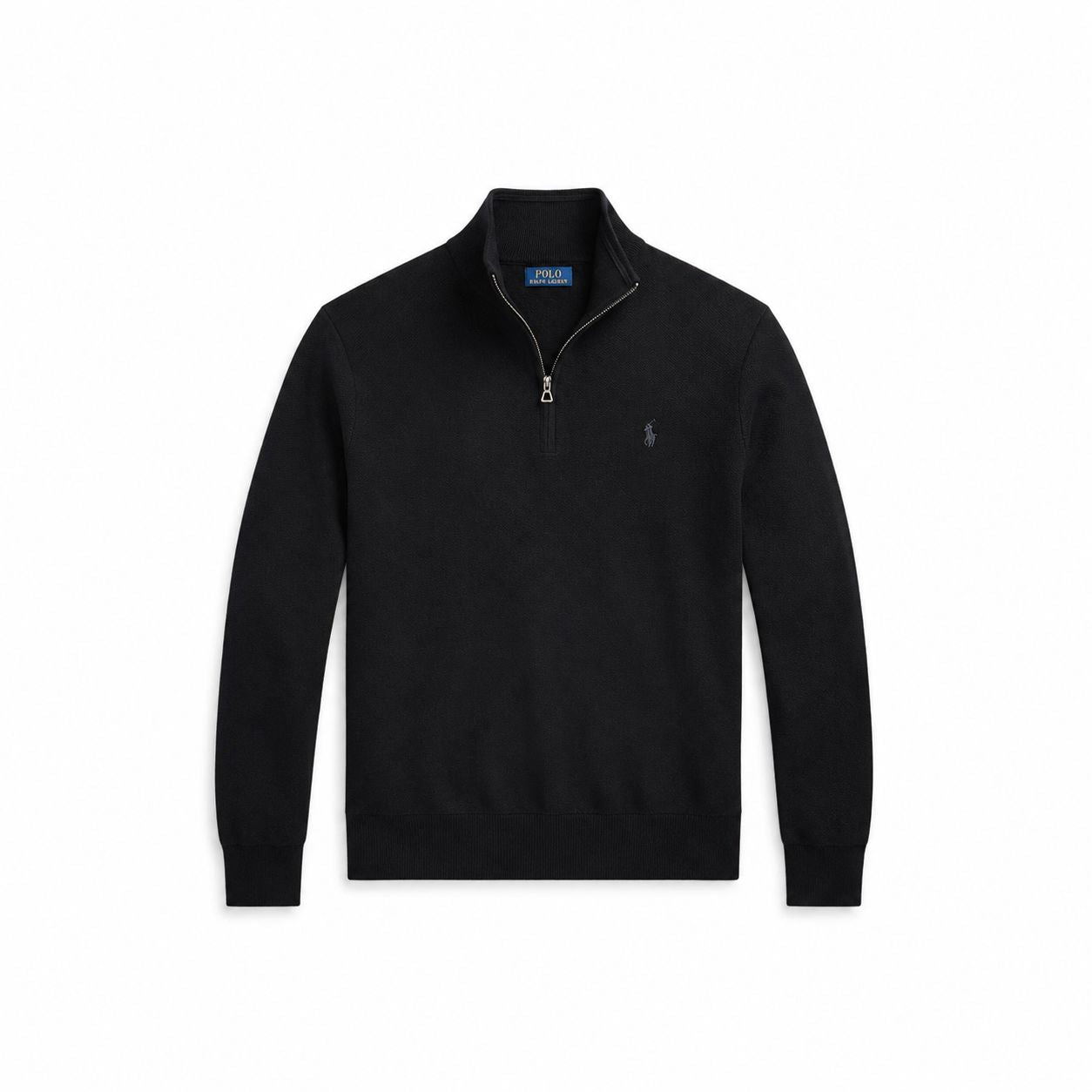 Ralph Lauren Mesh-Strick Baumwoll-Pullover Mit Viertel-Reißverschluss