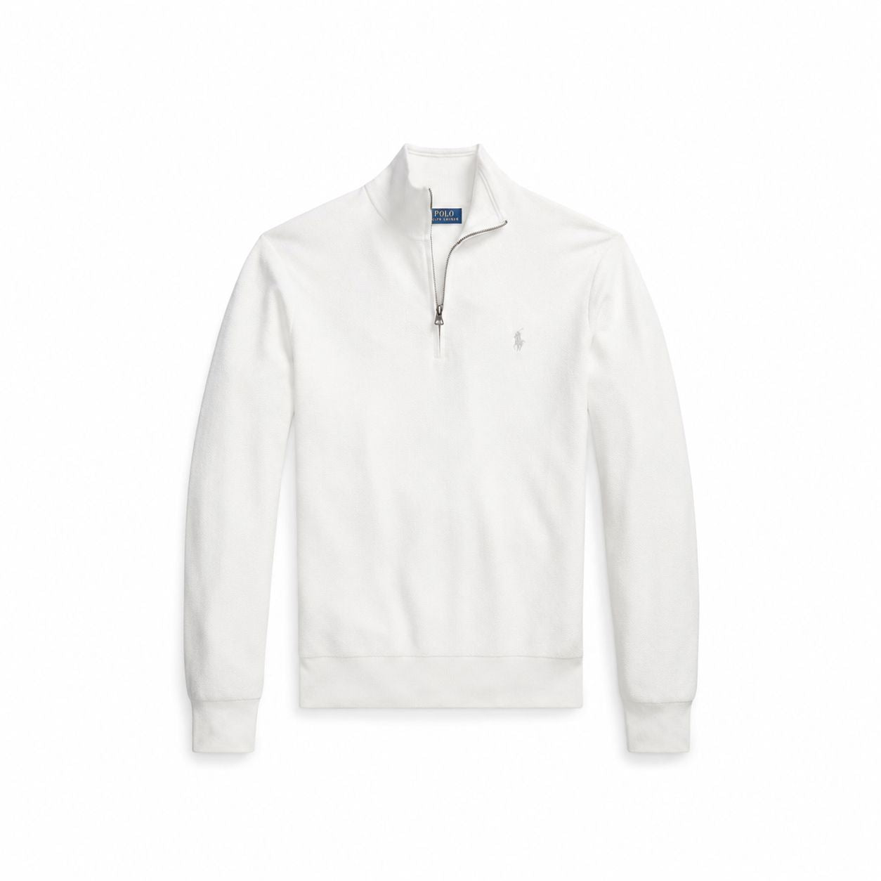 Ralph Lauren Mesh-Strick Baumwoll-Pullover Mit Viertel-Reißverschluss