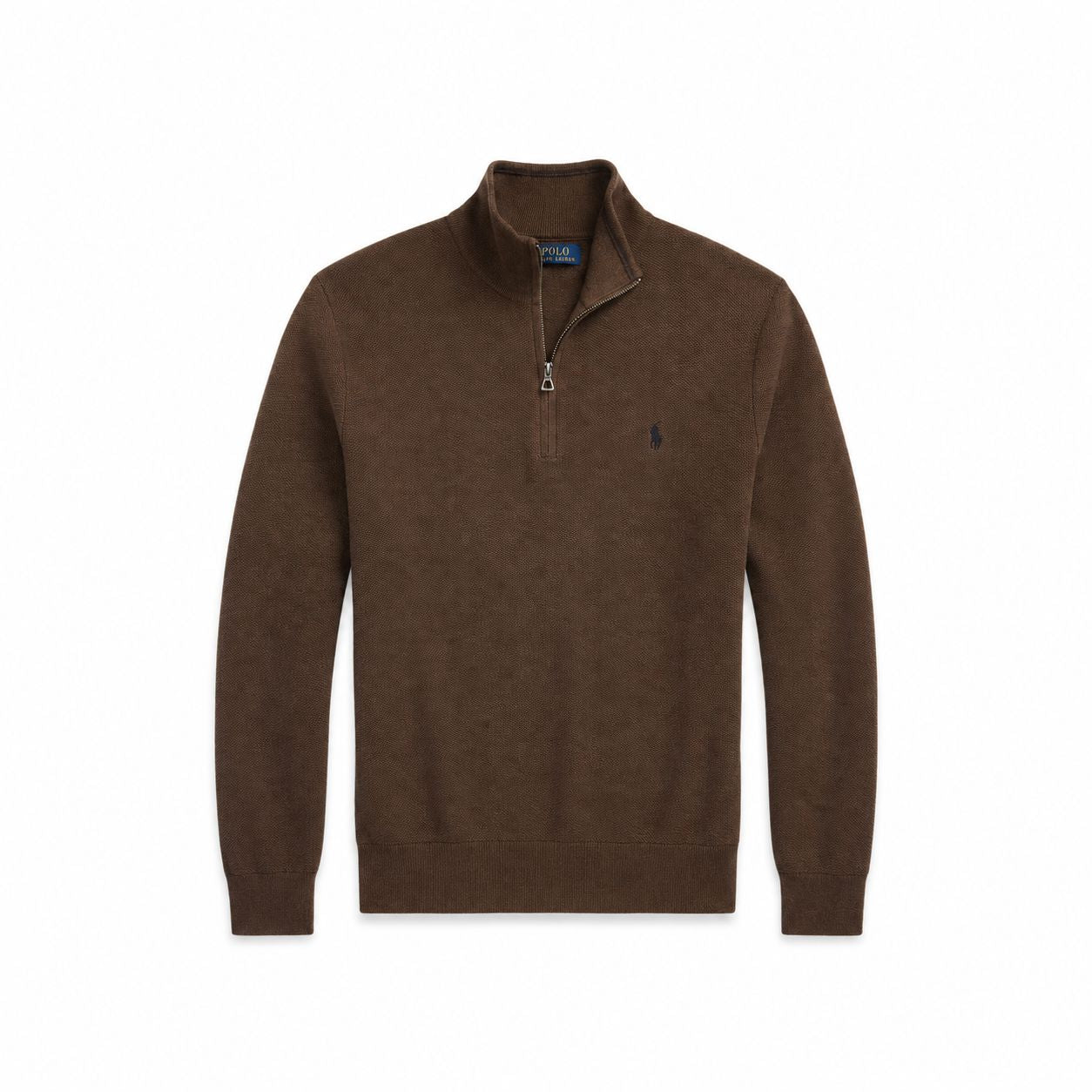 Ralph Lauren Mesh-Strick Baumwoll-Pullover Mit Viertel-Reißverschluss