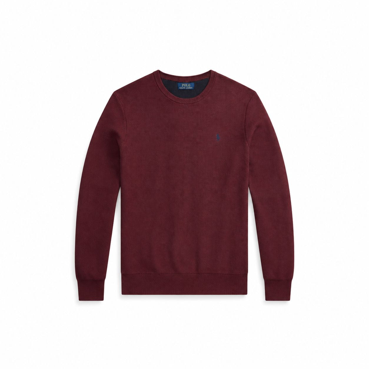 Ralph Lauren Mesh-Strick Baumwoll-Pullover Mit Rundhalsausschnitt