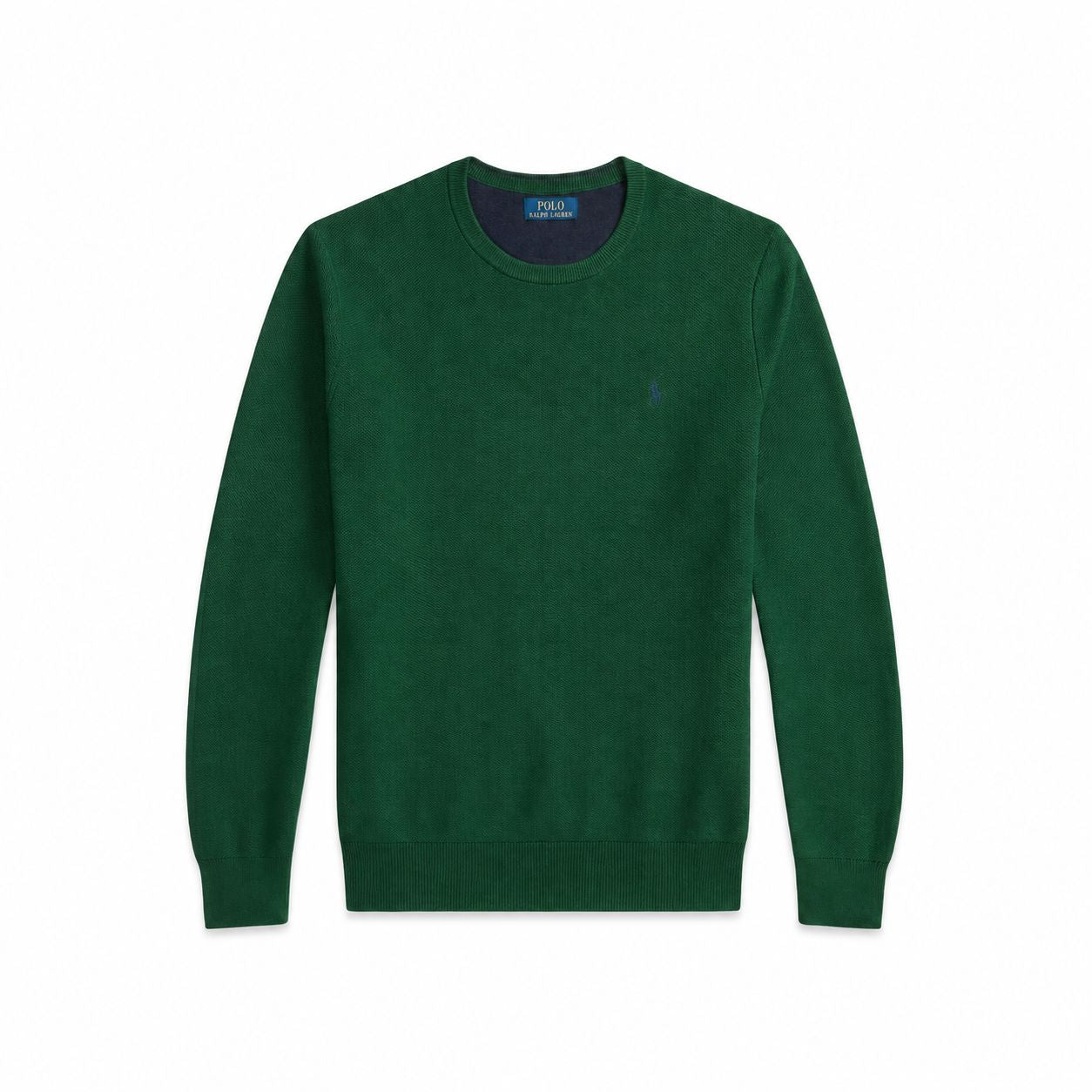 Ralph Lauren Mesh-Strick Baumwoll-Pullover Mit Rundhalsausschnitt