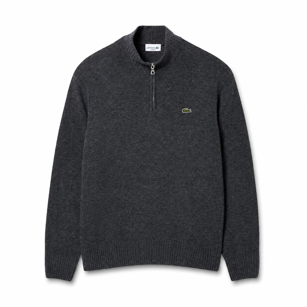 Lacoste Herren Pullover Mit Reißverschluss Und Hohem Kragen Aus Gekämmter Wolle