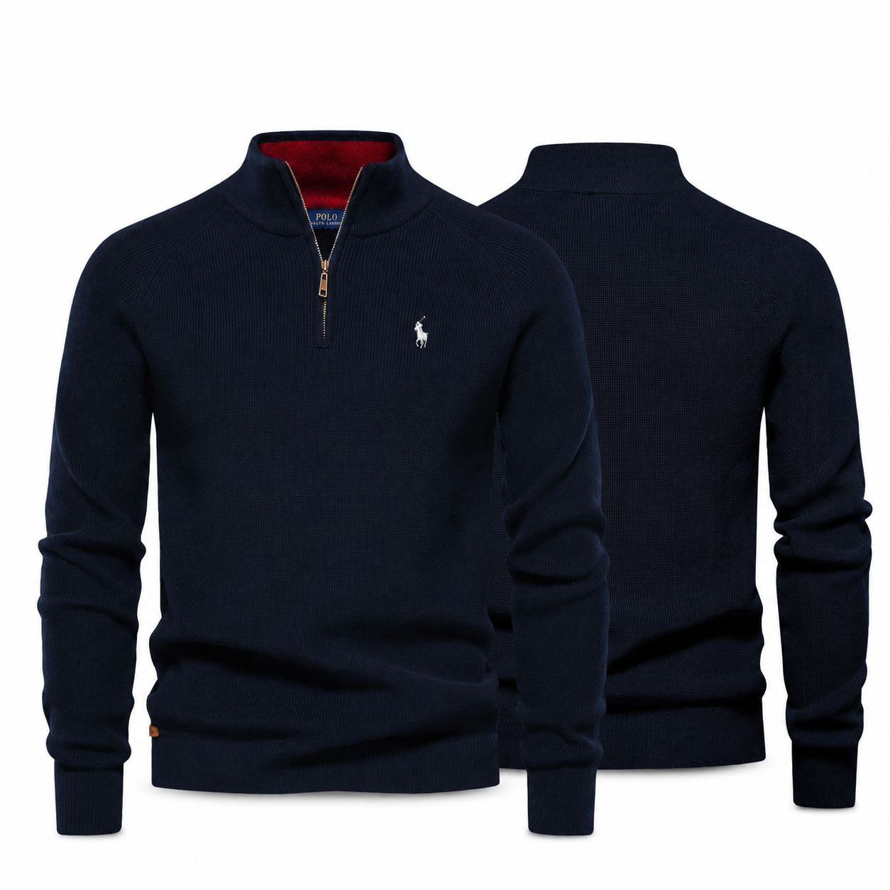 Ralph Lauren Zip Zopfstrick Woll-Pullover