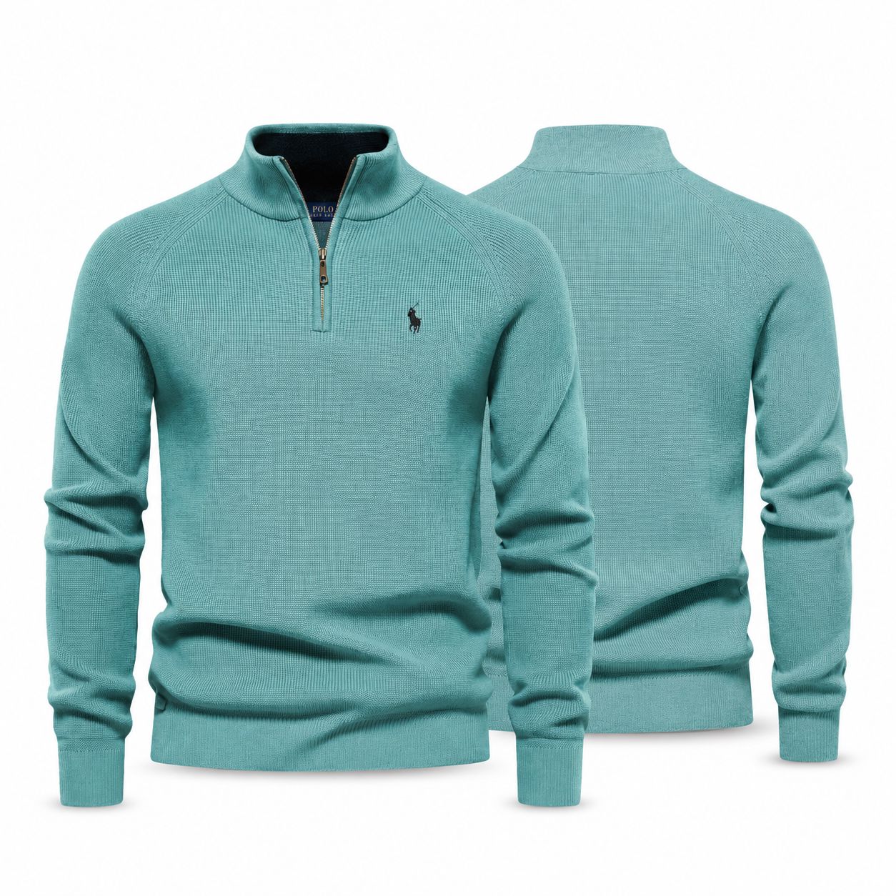 Ralph Lauren Zip Zopfstrick Woll-Pullover