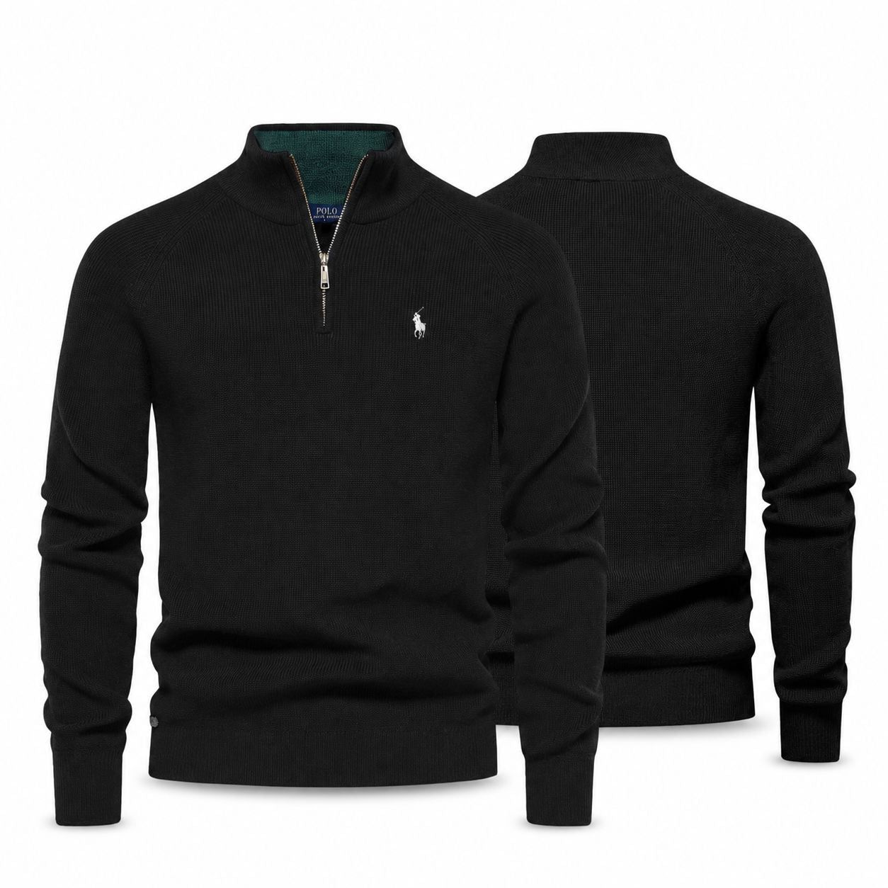 Ralph Lauren Zip Zopfstrick Woll-Pullover