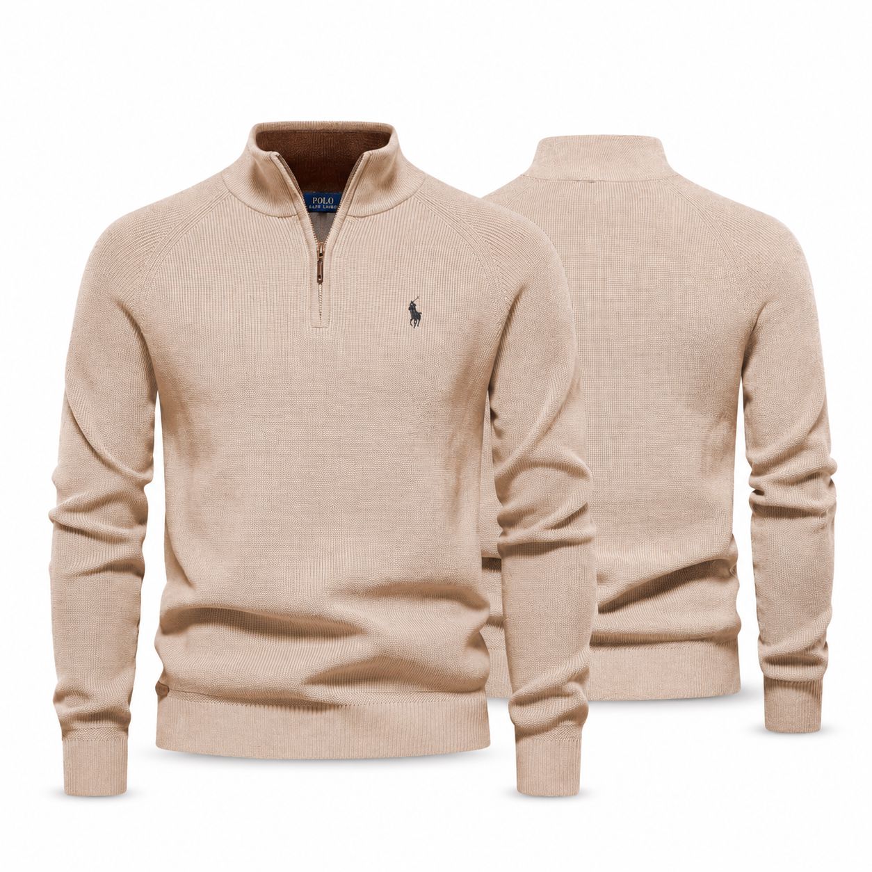 Ralph Lauren Zip Zopfstrick Woll-Pullover