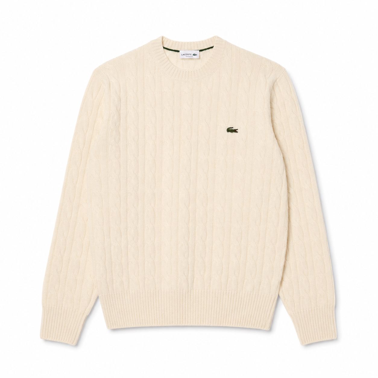 Lacoste Zopfstrick Pullover Aus Gekämmter Wolle Mit Rundhalsausschnitt