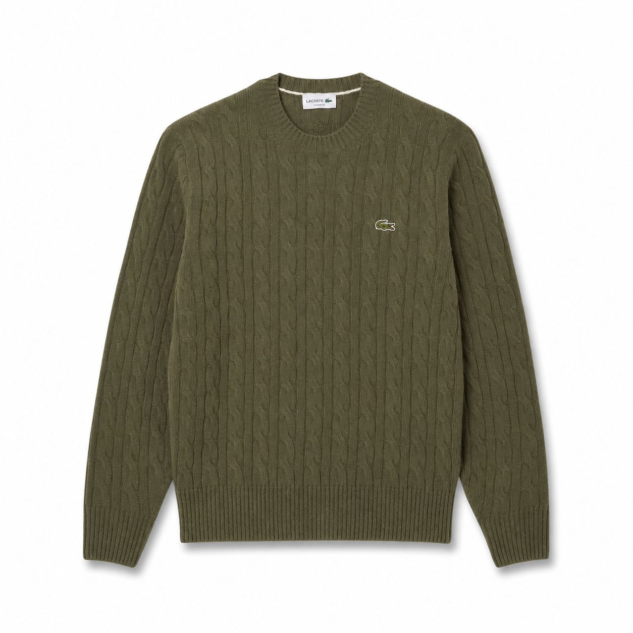 Lacoste Zopfstrick Pullover Aus Gekämmter Wolle Mit Rundhalsausschnitt