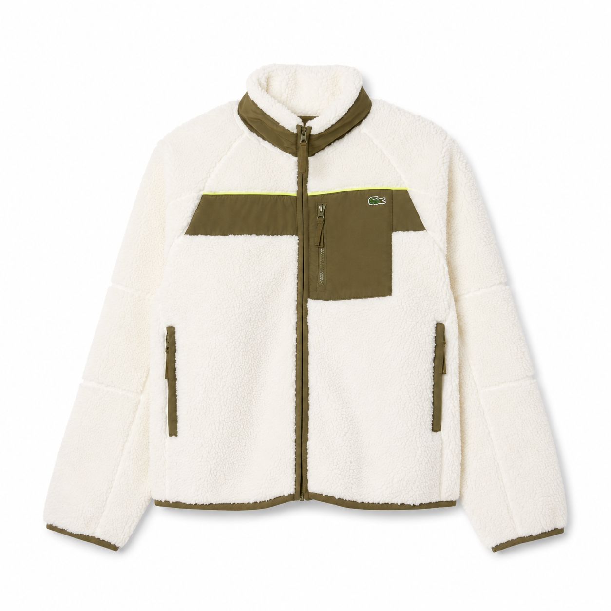 Lacoste Colour-Block Sherpa Fleece Jacke