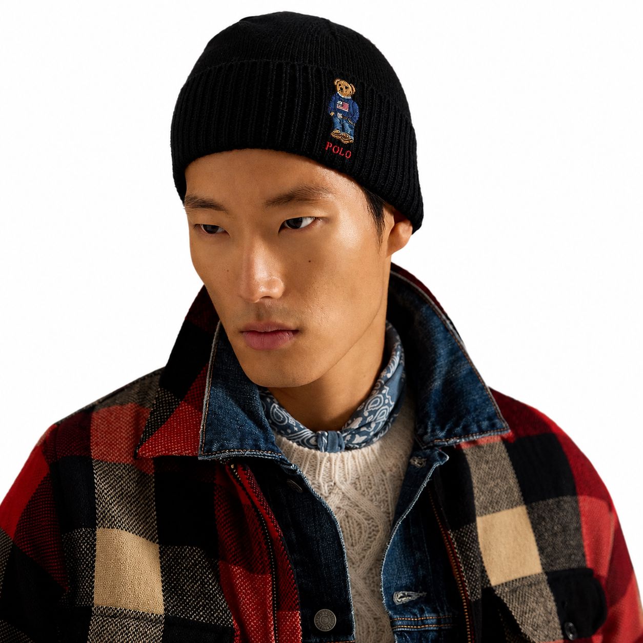 Ralph Lauren Polo Bear Rippstrick-Mütze