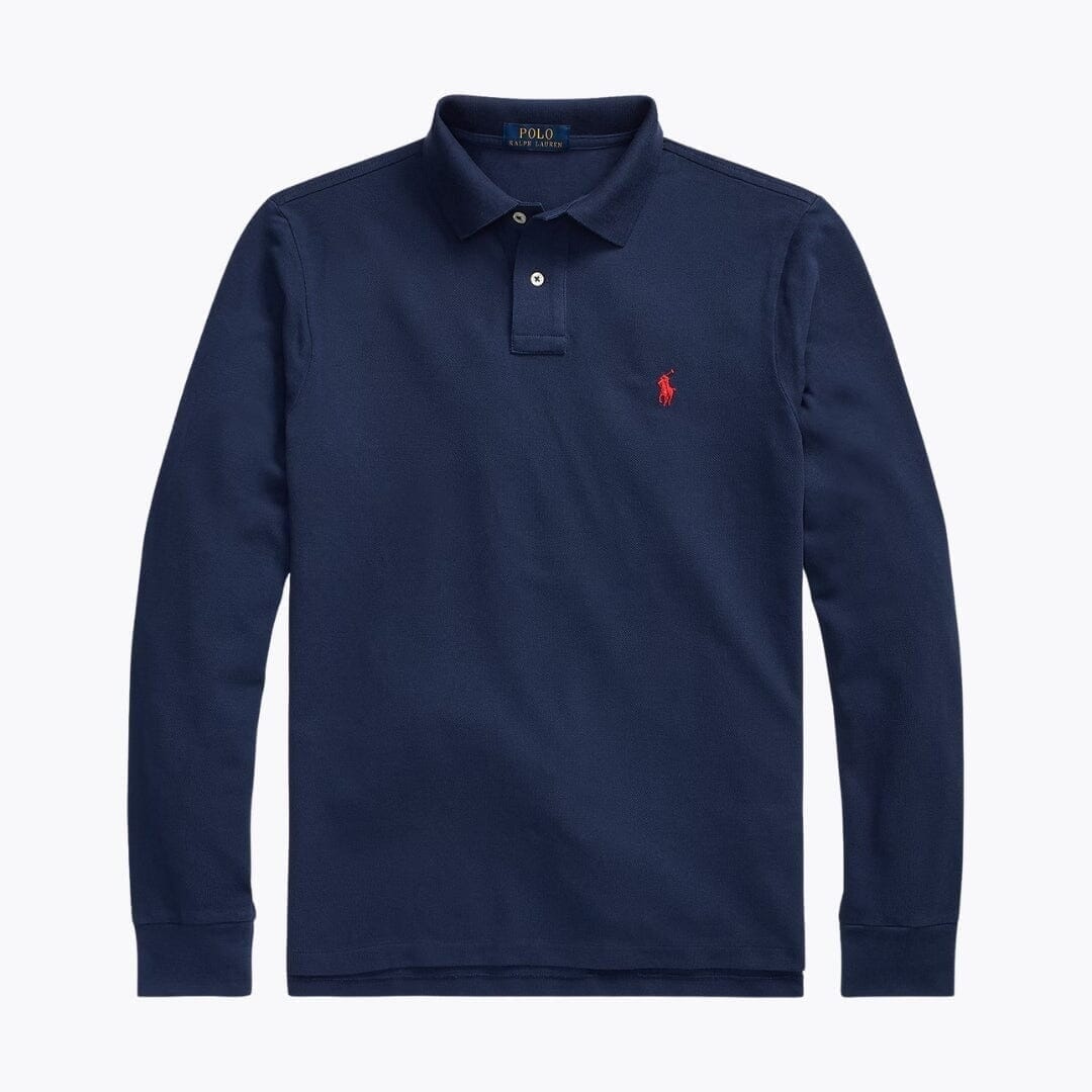 Ralph Lauren Langarm Polo-Shirt Aus Mesh-Baumwolle