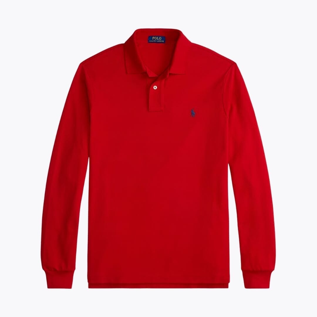 Ralph Lauren Langarm Polo-Shirt Aus Mesh-Baumwolle