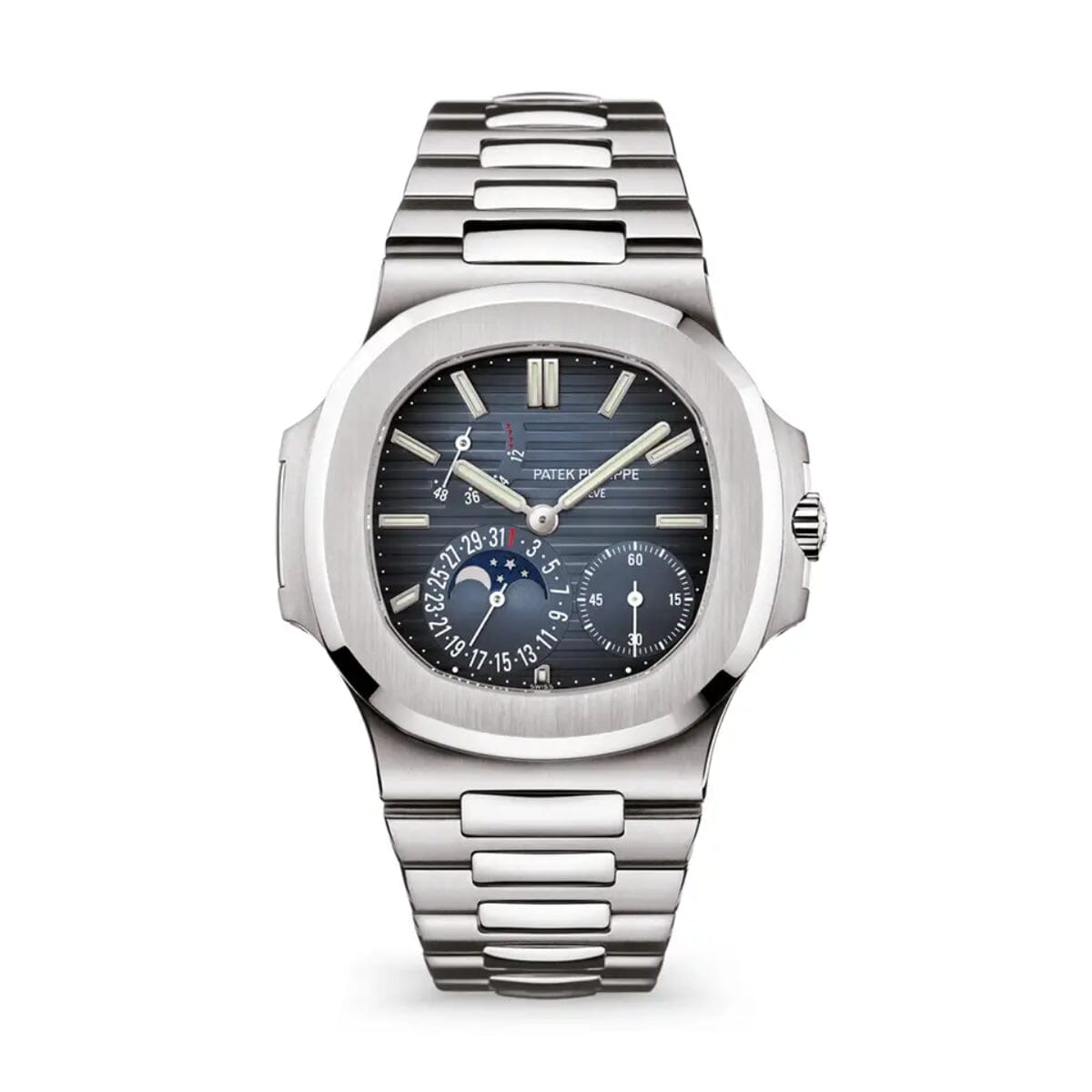 Patek Philippe Nautilus Stahl Blaues Zifferblatt Mondphase 5712/1A-001