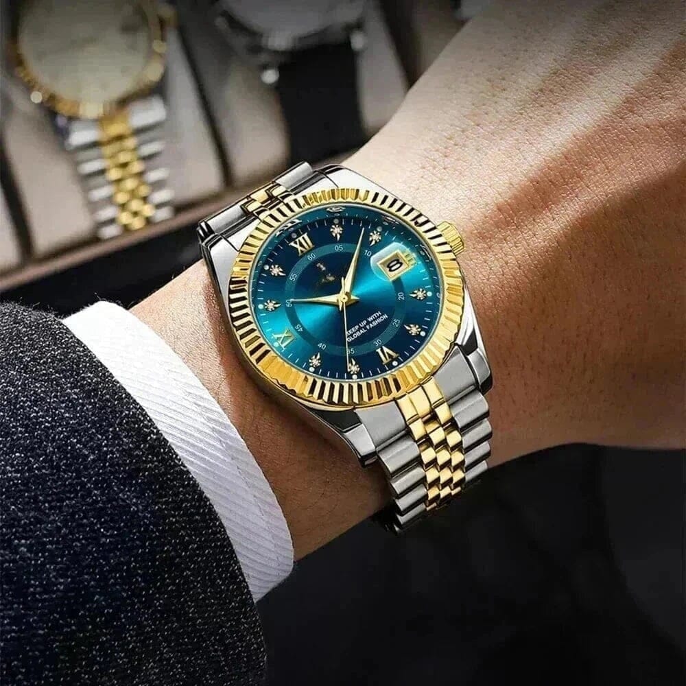 Poedagar Goldenstar 40mm Herrenarmbanduhr - Wasserdicht - Edelstahl