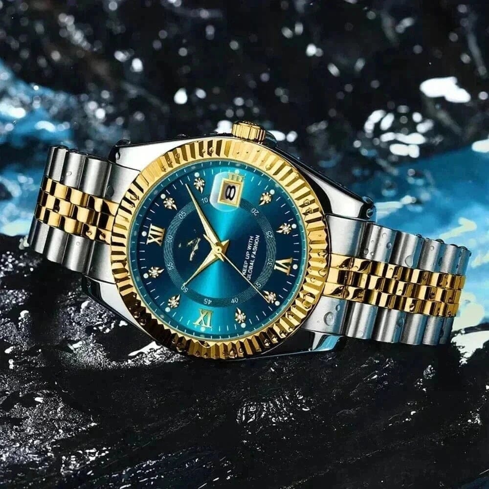 Poedagar Goldenstar 40mm Herrenarmbanduhr - Wasserdicht - Edelstahl