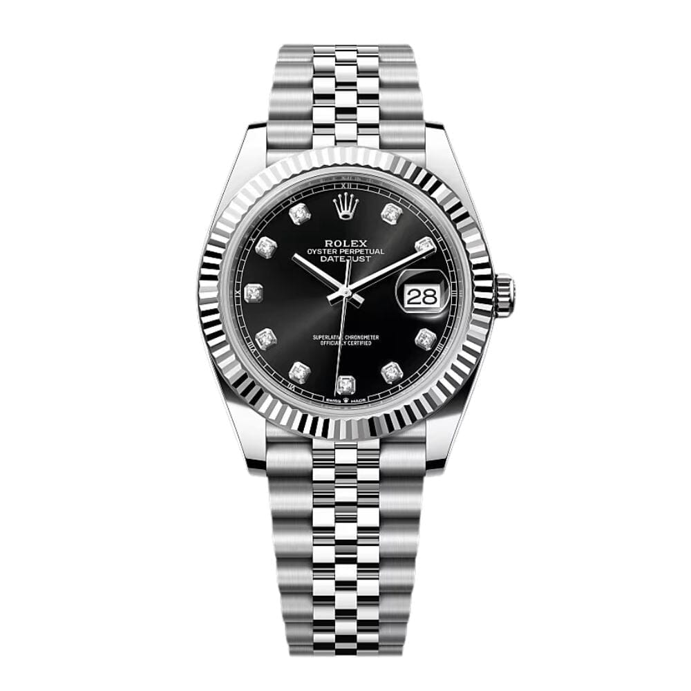 Rolex Datejust Diamant Schwarzes Zifferblatt Jubilee 41mm