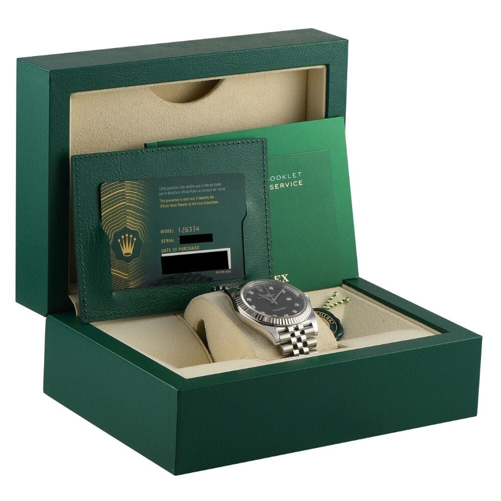 Rolex Datejust Diamant Schwarzes Zifferblatt Jubilee 41mm