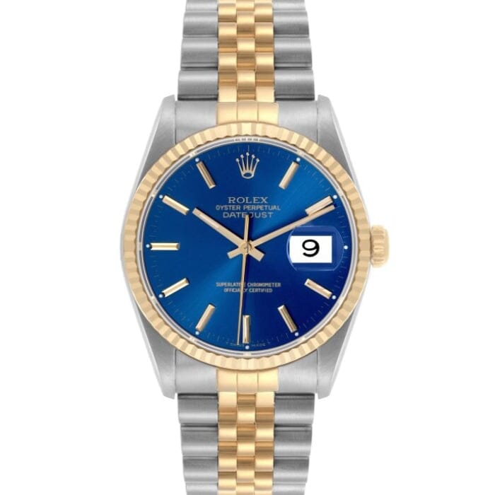 Rolex Datejust 16233 - Gold & Stahl Mit Blauem Zifferblatt 36mm