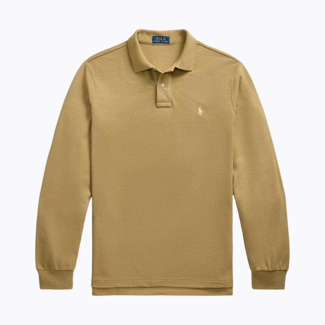 Ralph Lauren Langarm Polo-Shirt Aus Mesh-Baumwolle