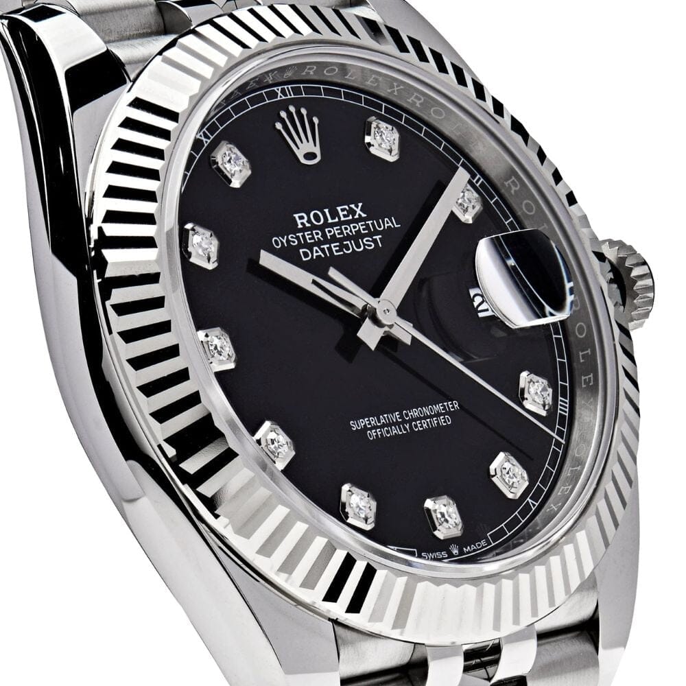 Rolex Datejust Diamant Schwarzes Zifferblatt Jubilee 41mm