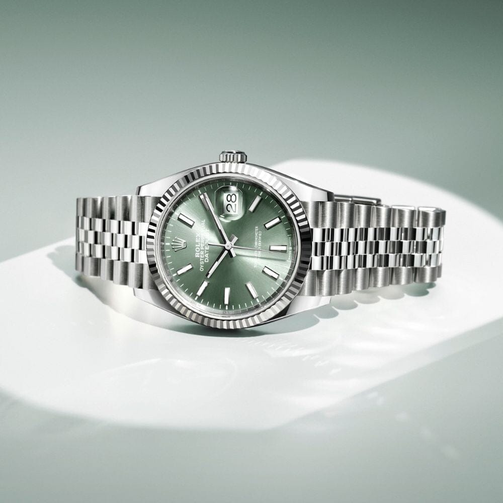 Rolex Datejust Grünes Zifferblatt Jubilee Armband 41mm